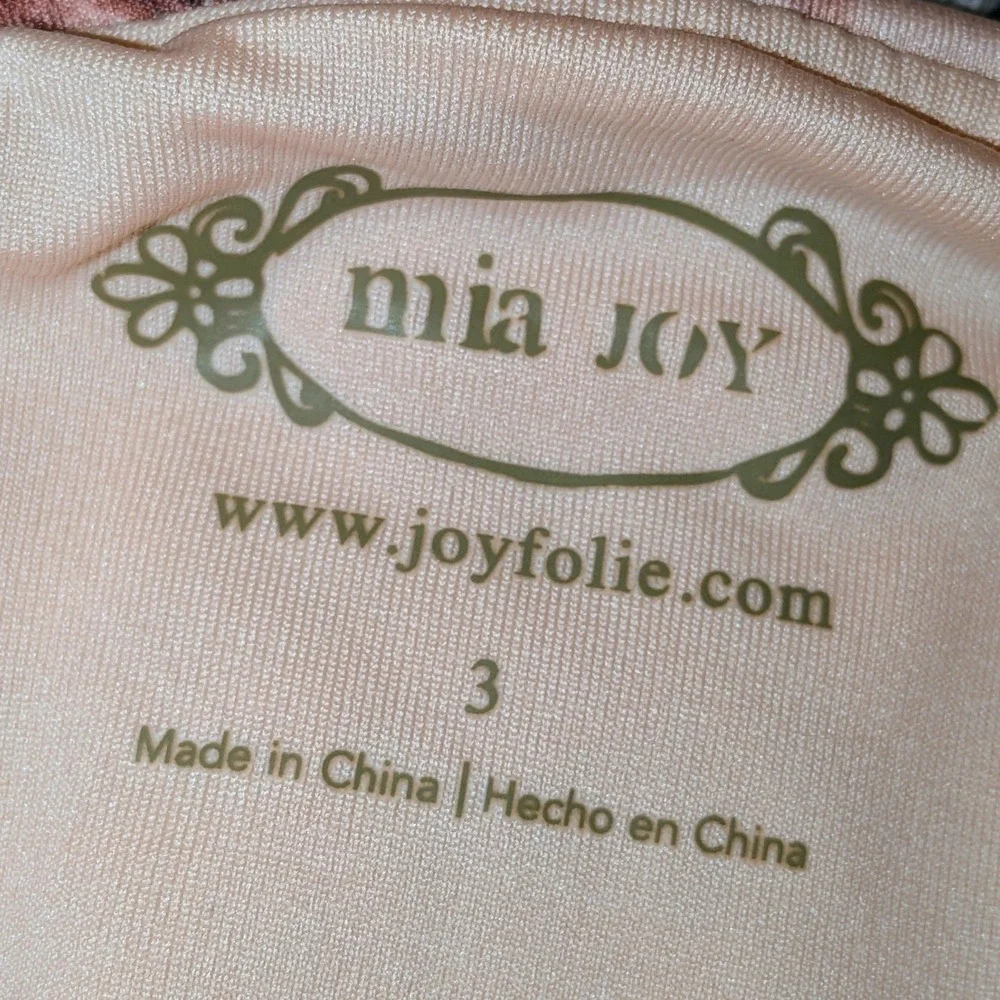 Mia Joy Joyfolie Teagan Swimsuit Girls 3 Pink Oversized‎ Floral Crochet Back Tie